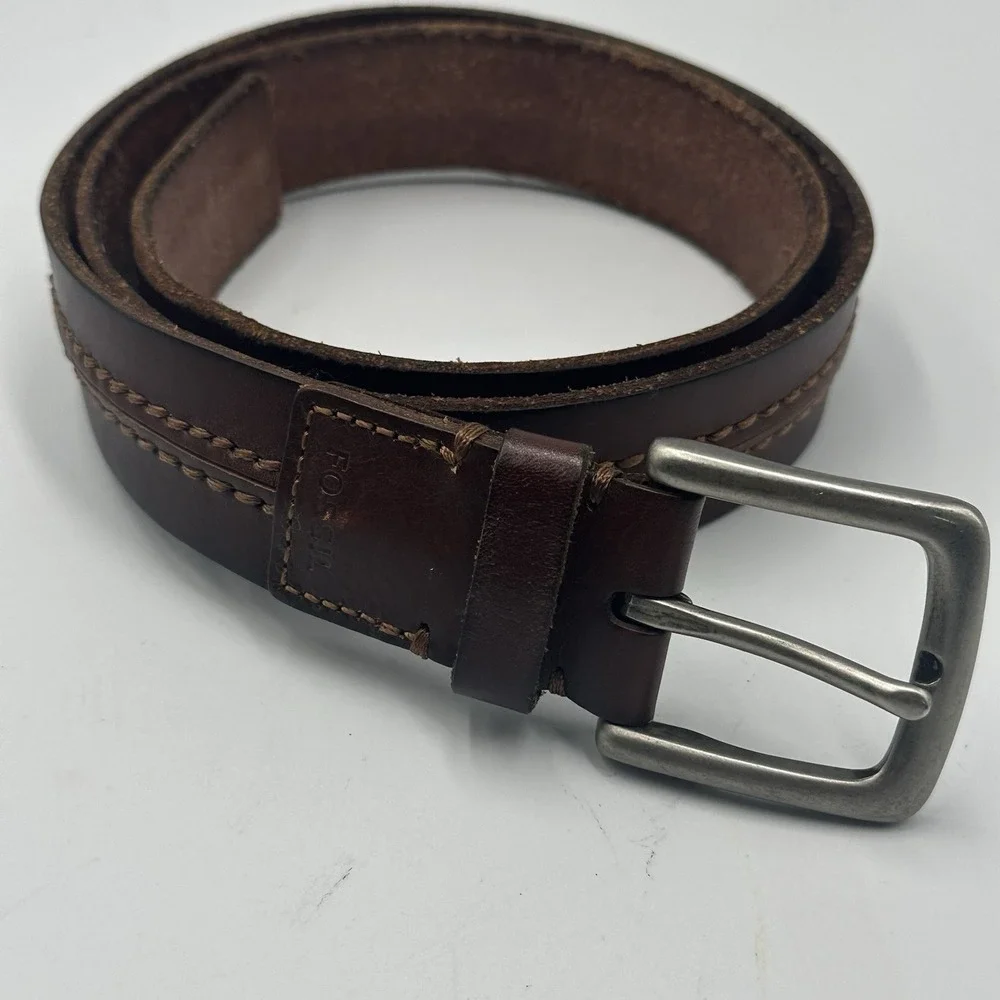 FOSSIL Brown Genuine Leather Mens 95/38 1.5